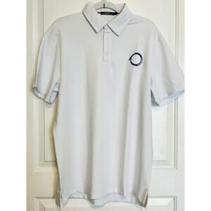 White Golf Shirt Short Sleeve Polo NEW Tee T-Shirt Casual Flag Country Club L